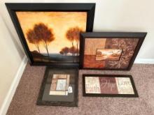 Group of 4 Contemporary Wall Art Items