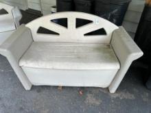 52" Wide Rubber Maid Plastic Seat with Storage Under Seat