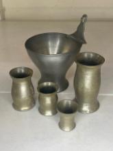 Five Pewter Pieces