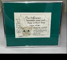 Cat art signed and numbered by the artist