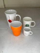 3 Starbucks, coffee mugs