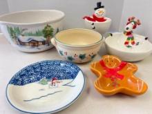 Group of Christmas Dishes