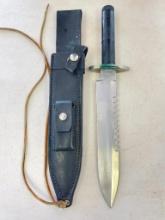 Heavy Knife with Leather Sheath