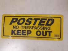 Metal "No Trespassing" Sign