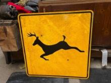 Metal Deer Crossing Sign