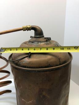 Copper bucket/can with copper coil attached