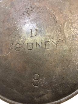 RARE Early "SIDNEY" Center Mark #8 Cast Iron Skillet