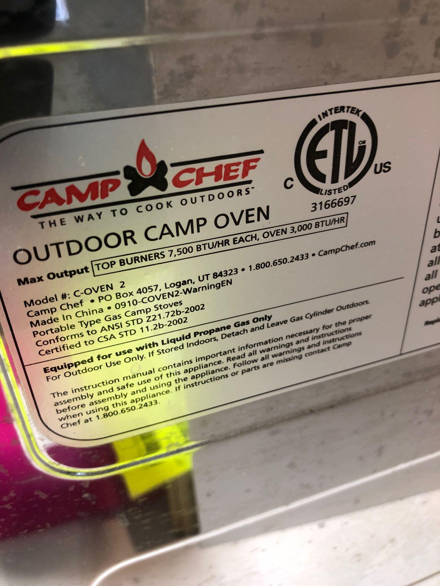 CAMP CHEF(model C-OVEN 2)outdoor camp oven