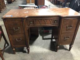 Antique desk and vanity stool scratches rough surface