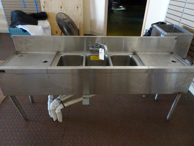PERLICK 72" BAR SINK WITH 2 WASH BOARDS