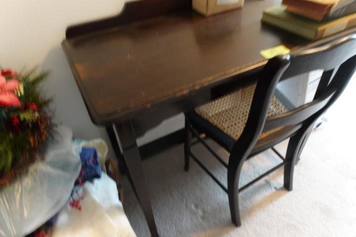 SMALL WALNUT COLOR WRITING DESK WITH MATCHING CHAIR