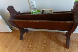 NATURAL FINISH PRIMITIVE MAGAZINE RACK APPROX 2 FEET LONG X 16 INCH TALL