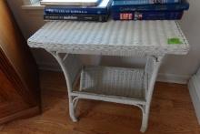 WICKER END TABLE BOOK RACK
