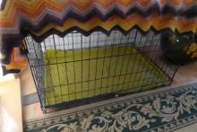 TWO CAT SCRATCH POLES AND TRAVEL KENNEL