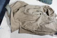 2 OIL CLOTH HUNTING VEST AND DELUTH XXL CANVAS COAT
