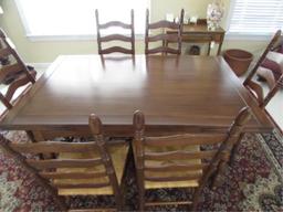 Dining Table and (6) Dining Chairs Table is 62" x