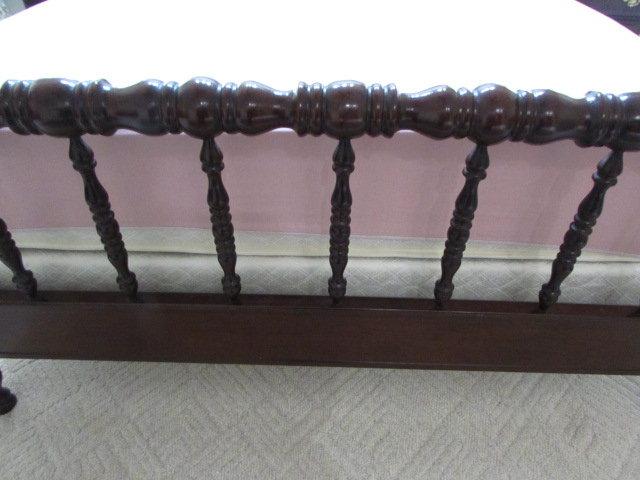Queen Anne Style Cherry Finish  Bed. Box Spring Only. Matches Lot 29-32