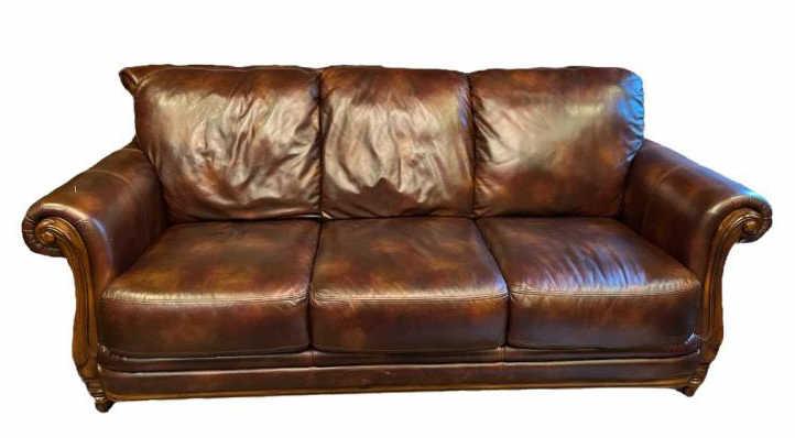 Leather Sofa - 86" Long (Matches Lot #19)