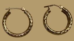 14 Kt Yellow Gold Pierced Earrings--1.3 Grams
