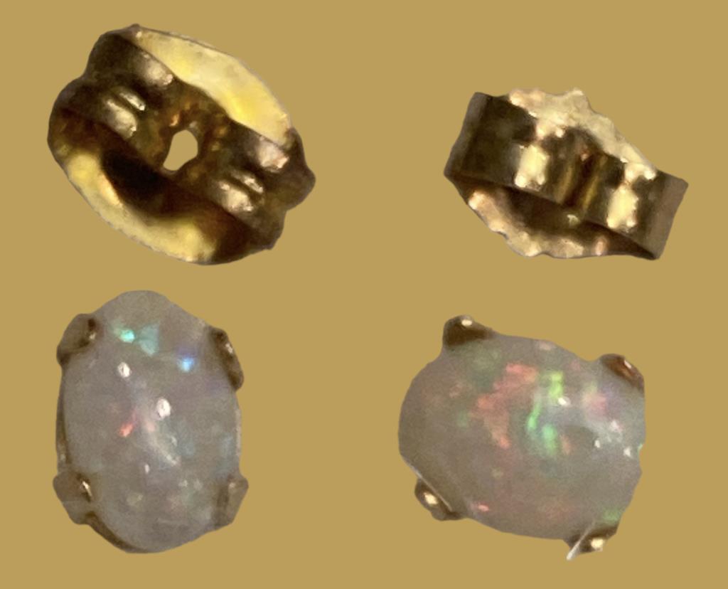 (3) Pair of Pierced Earrings:  (2) Pair of Opal