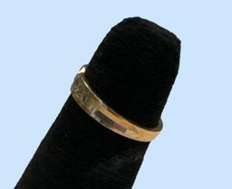 14 Kt Yellow Gold Diamond Ring—Marked “14 K -