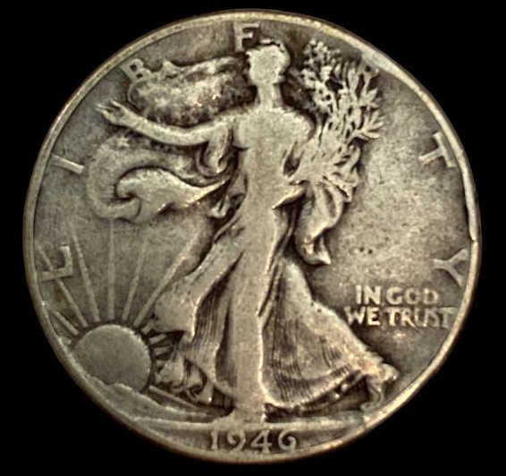 1946 Liberty Walking Half Dollar--No Mint Mark