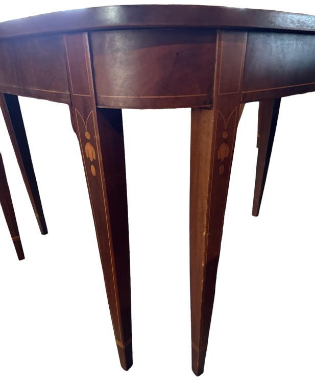 Vintage Mahogany Hepplewhite Dining Table--