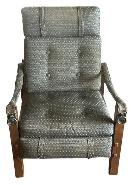 Wood & Upholstered Reclining Chair