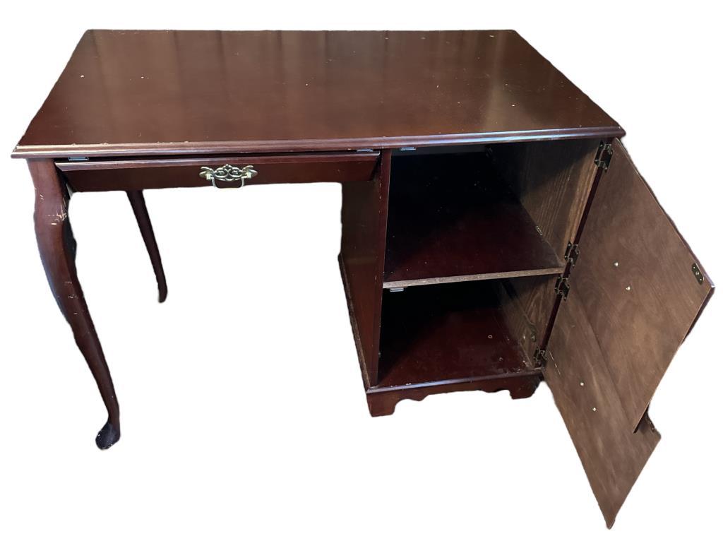 Cherry Finish Desk with Brass Hardware--39" x