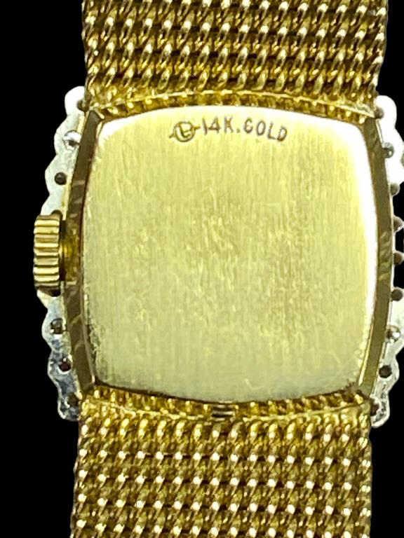 14 Kt Yellow Gold Rolex Diamond Ladies Watch, 17