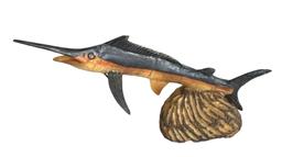 Carved Bone Marlin Figurine—5” Long, 27/8” Long