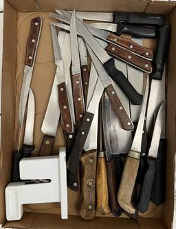 Assorted Kitchen Knives, etc.