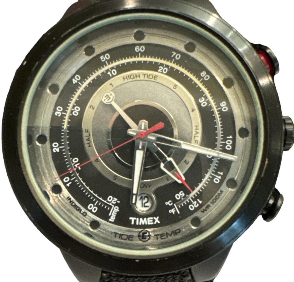 Men’s Times Tide Temp Black Dial Watch with