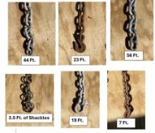 (6) Assorted Chains of Various Sizes: 19 ft, 56