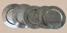 Assorted Silver Plate Items: (5) Chargers,