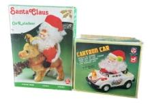 (2) Electronic Santa's: Son AI Toys Cartoon Car and