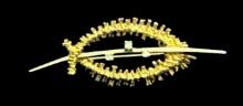 14K Yellow and White Gold and Diamond Brooch