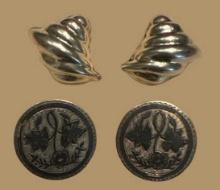 (2) Pair of Sterling Silver Clip On Earrings--(1)