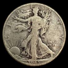1945 Liberty Walking Half Dollar--No Mint Mark