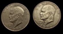 (2) Eisenhower Silver Dollars:  1971 with D Mint