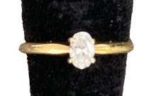 14 Kt Yellow Gold Oval Diamond Solitaire