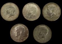 (5) 1965 Kennedy Half Dollars—No Mint Marks—40%