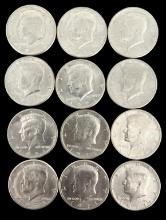 (12) 1971 Kennedy Half Dollars—No Mint Marks