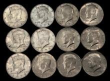 (9) 1972 Kennedy Half Dollars, No Mint Mark and