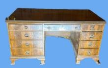 Knee-Hole Desk with Brass Hardware