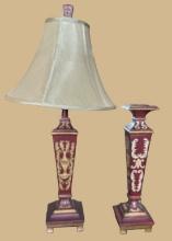 Table Lamp with Matching Candle Stand