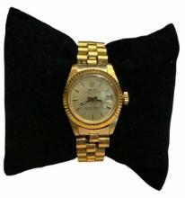 Faux Yellow Gold Ladies Rolex Oyster Perpetual