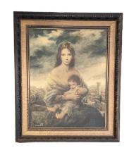 Framed and Signed Reproduction of “Young Mother