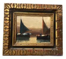 Framed Oil Painting - 16 1/4"� x 4 1/4"�
