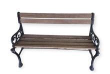 Wrought Iron and Wooden Bench—